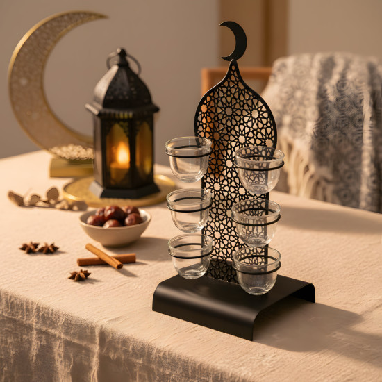 Cup Holder Display Stand with 6-Piece Cup Set